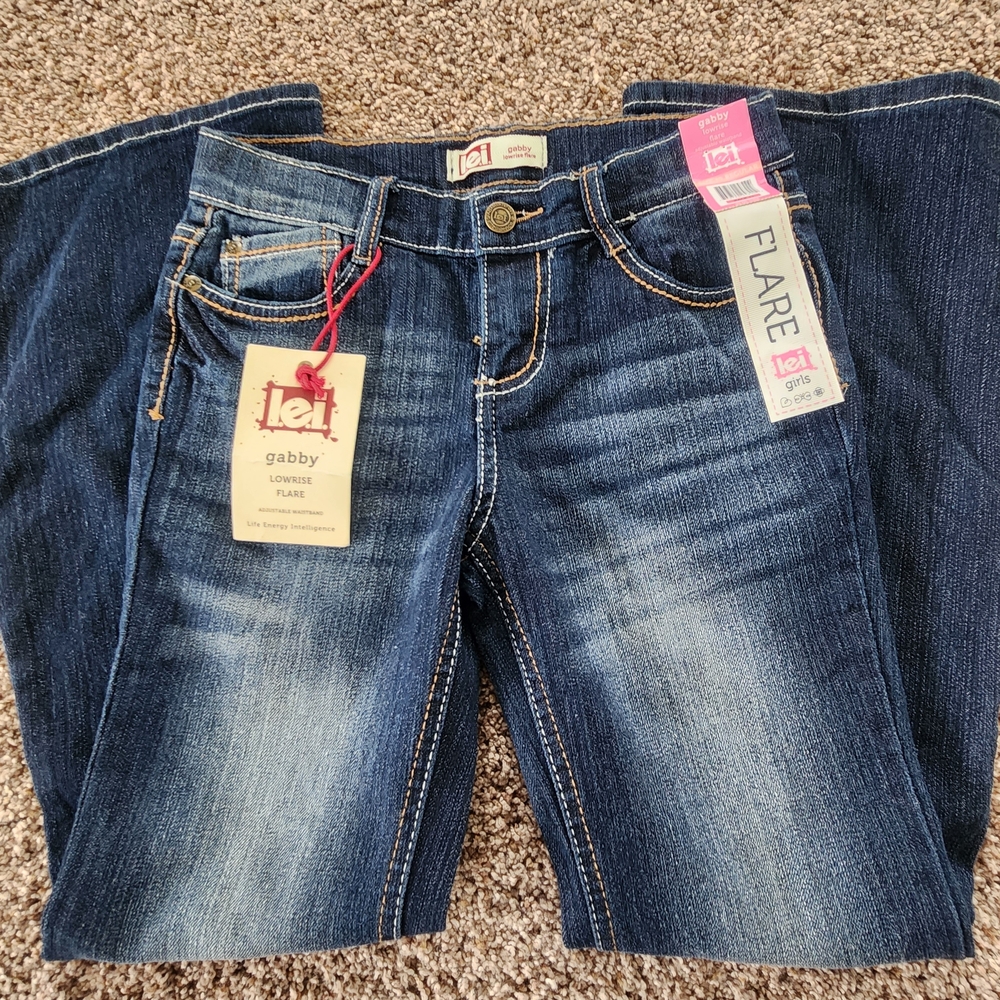 LEI Girls' Dark Blue Flare Jeans